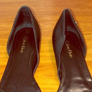 Calvin Klein pointed toe black flats